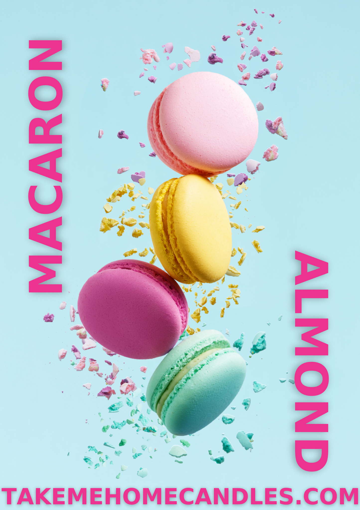 Almon Macaron whipped cream candle