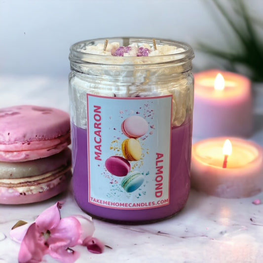 Almon Macaron whipped cream candle