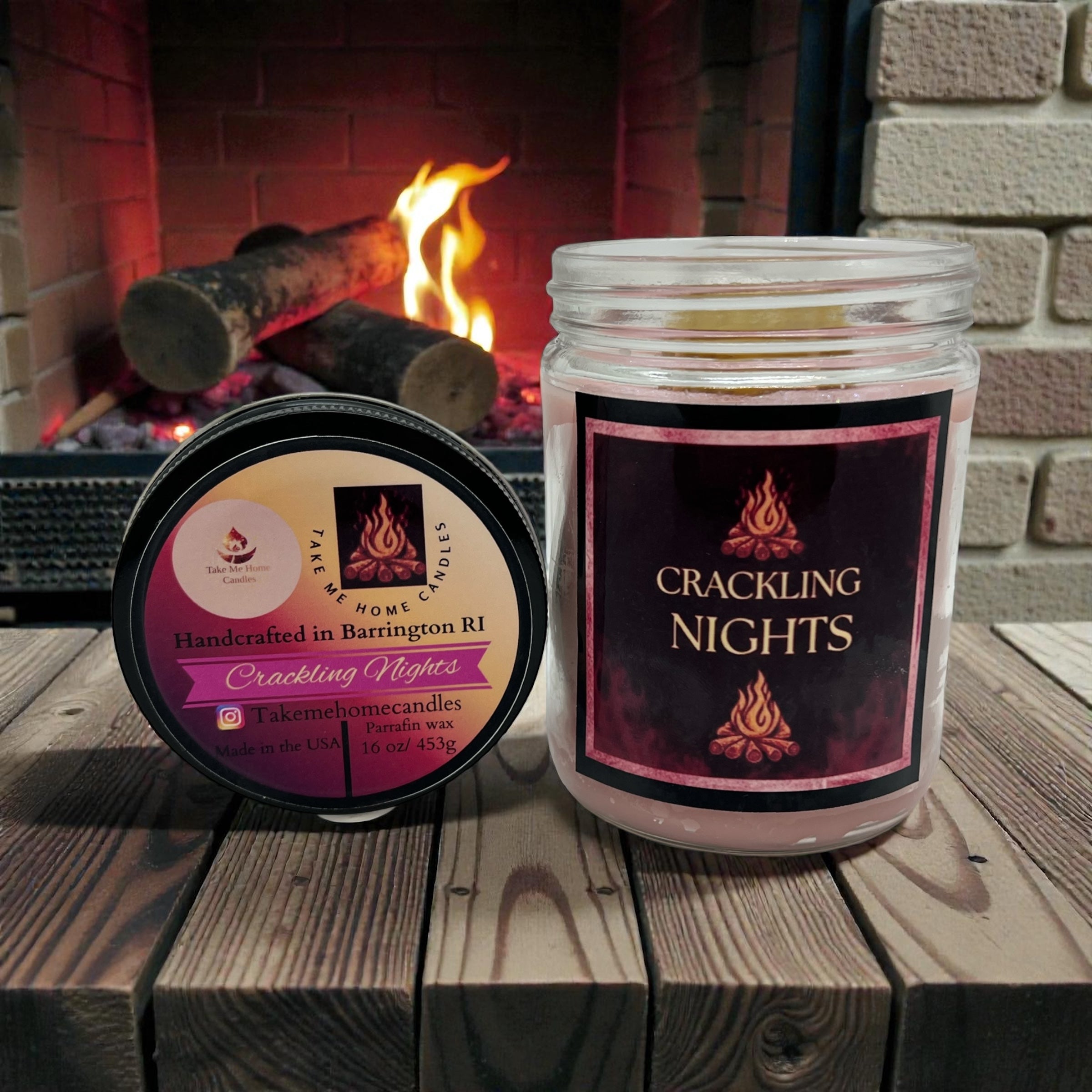 Crackling Nights single pour candle 16oz