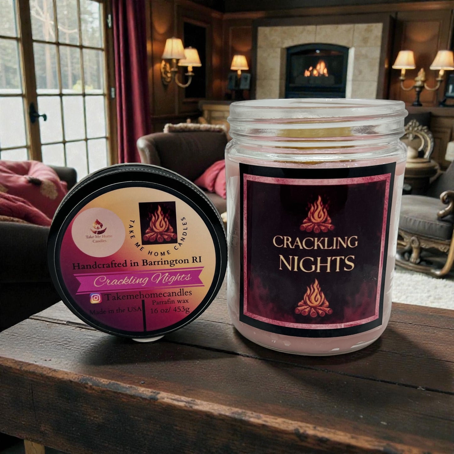 Crackling Nights single pour candle 16oz