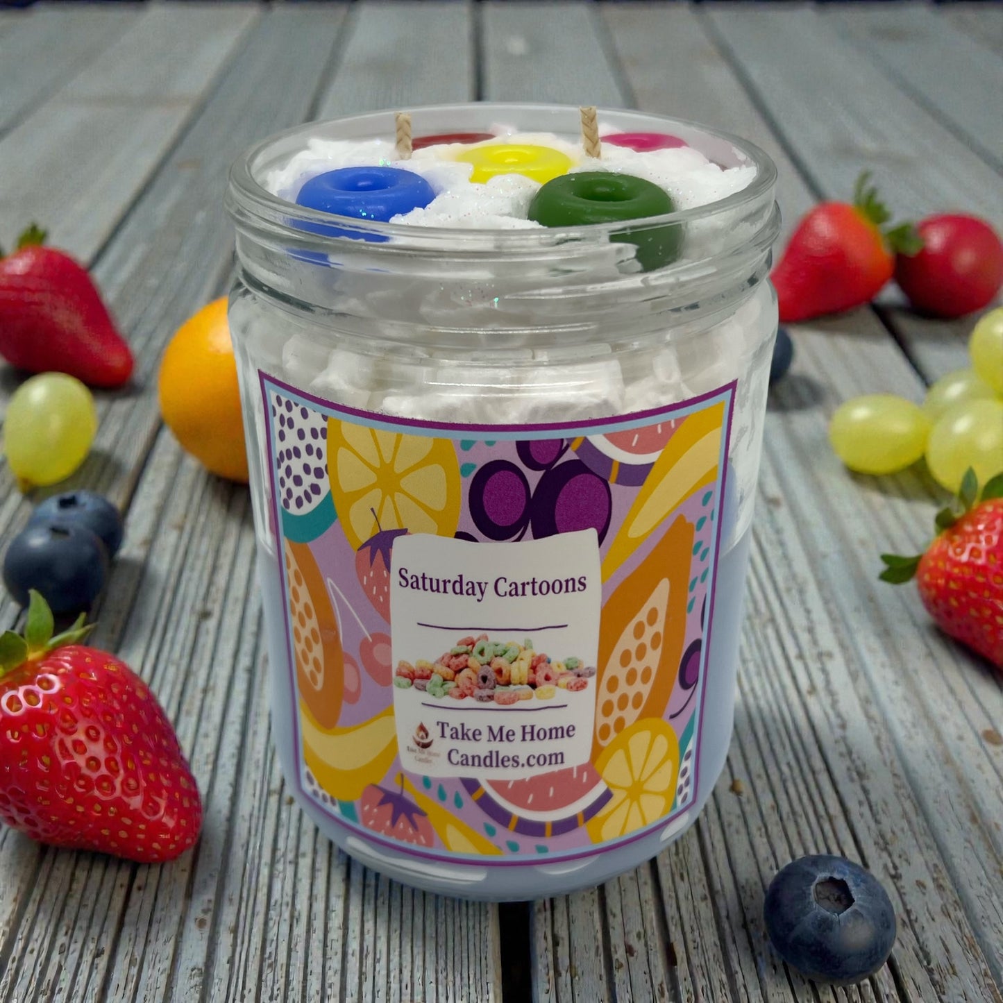 Saturday Cartoons whipped Cream Candle (Fruit Loop scent)