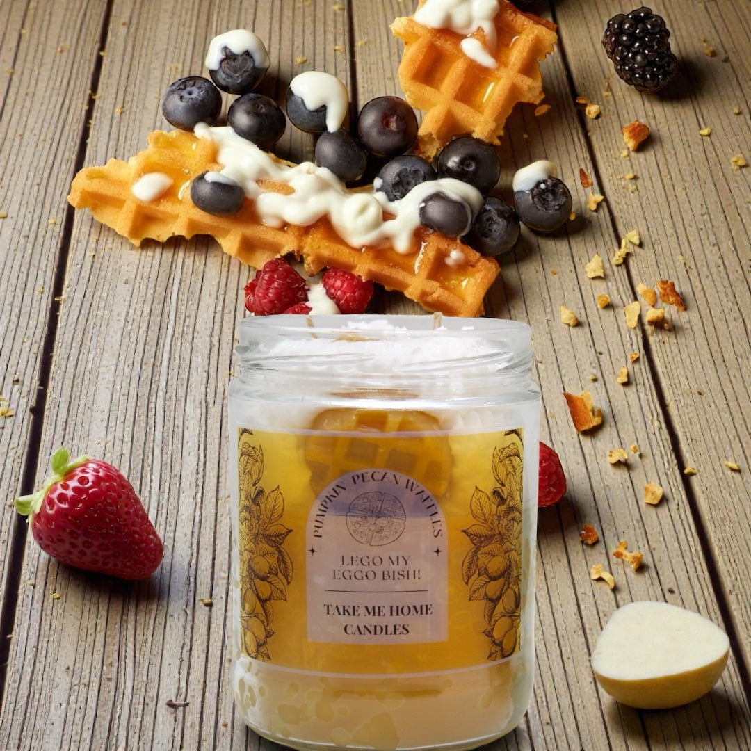 Pumpkin Pecan Waffle whipped cream candle