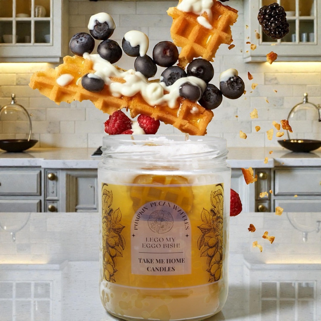 Pumpkin Pecan Waffle whipped cream candle