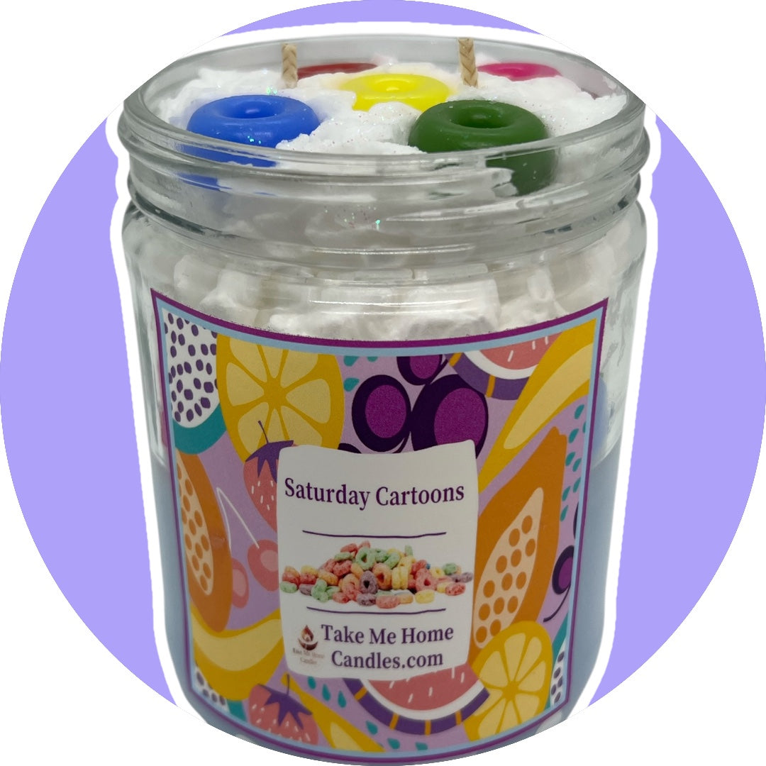 Saturday Cartoons whipped Cream Candle (Fruit Loop scent)