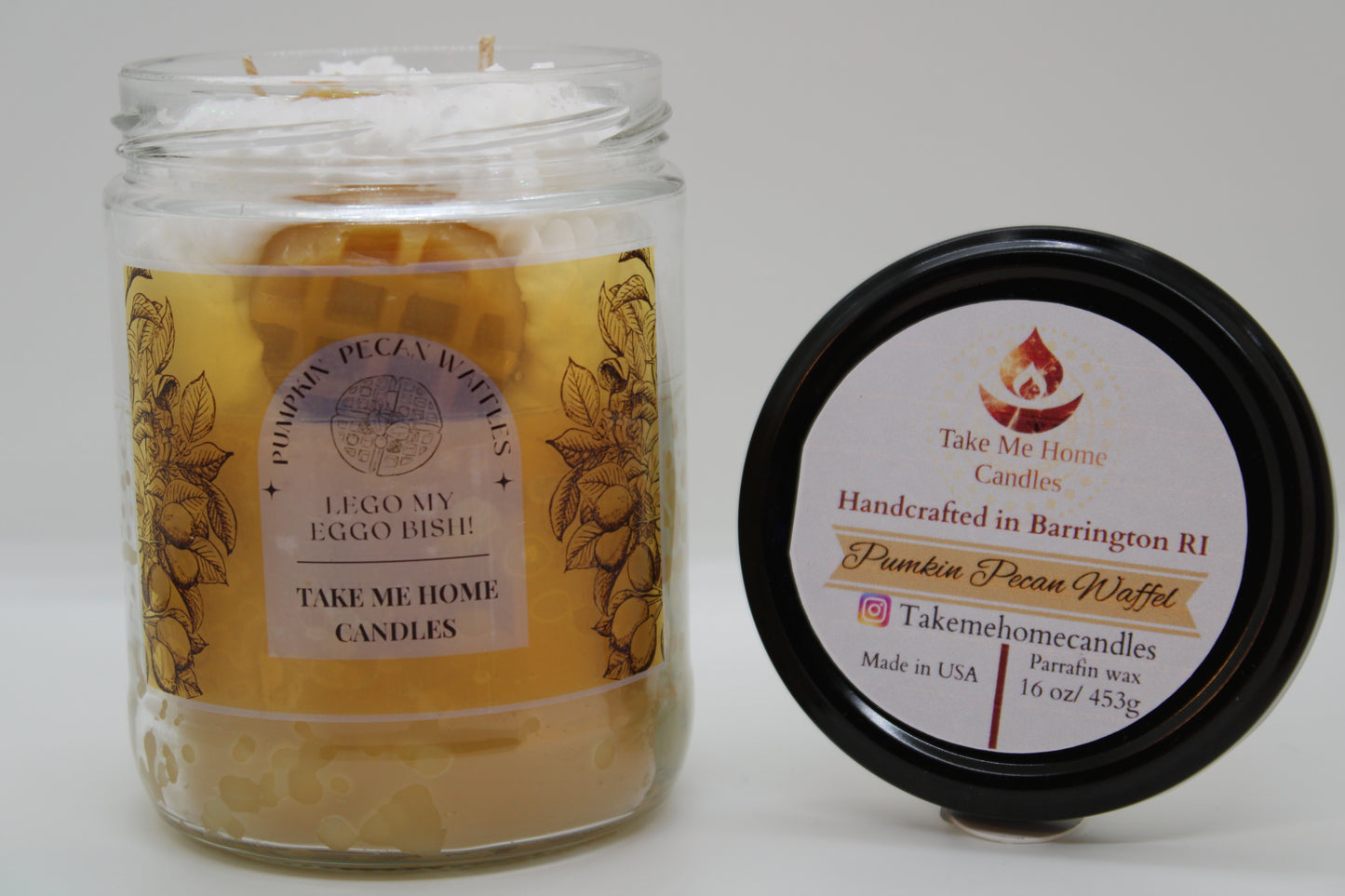 Pumpkin Pecan Waffle whipped cream candle